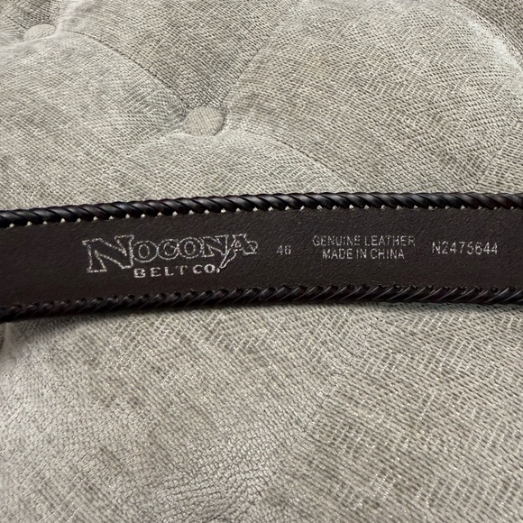 Nocona Brown Leather Belt with Silver Accents - Picture 10 of 10